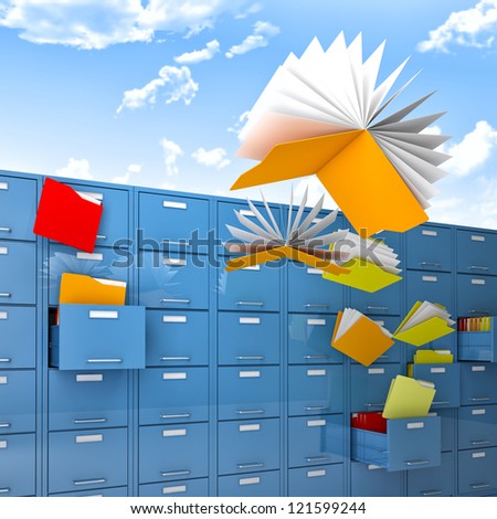 files and folder fly like butterfly