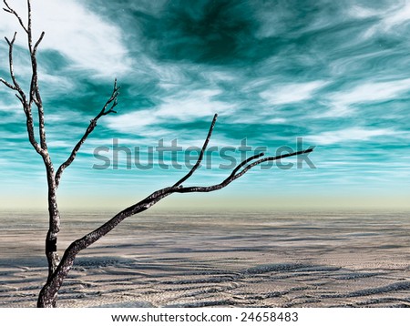 fine 3d image of abstract desolate land, desert landscape