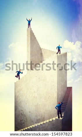 man and 3d abstract tower