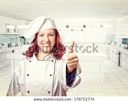 smiling young woman chef portrait