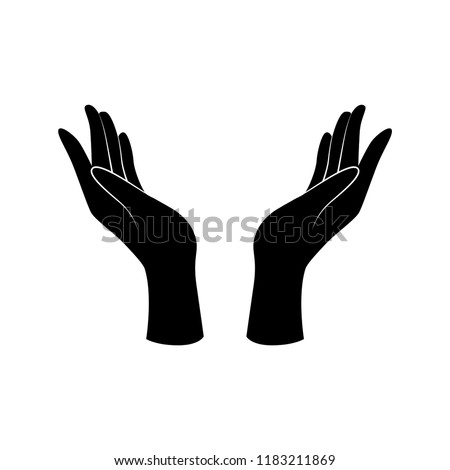 Support, peace, care hand gesture. Vector icon.