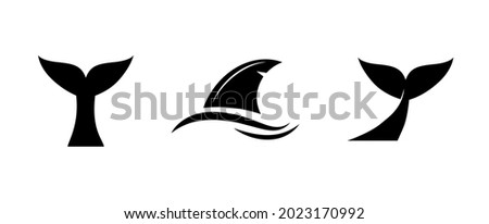Whale, shark, fish tale vector icon. Fin of the fish illustrattion.