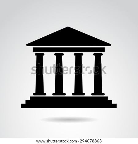Ancient temple icon isolated on white background. Vector art.