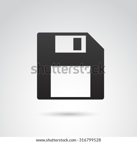 Floppy disc icon isolated on white background. Vector art.