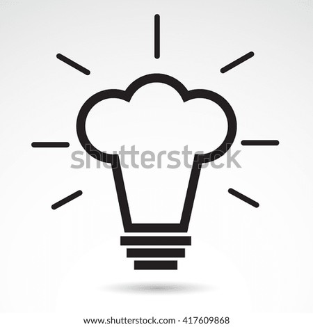 Cooking idea bulb in creative shape of chef's hat. Vector art.