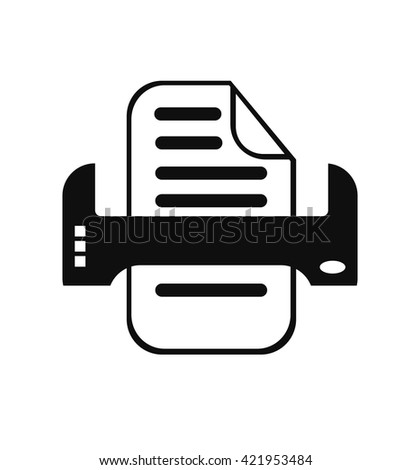 Printer icon on white background. Vector art.