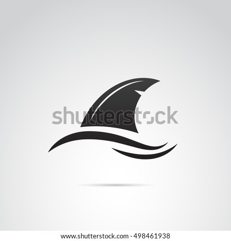 Shark fin icon isolated on white background. Vector art.