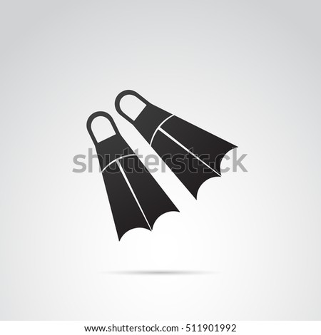 Swimming fins icon isolated on white background. Vector art.