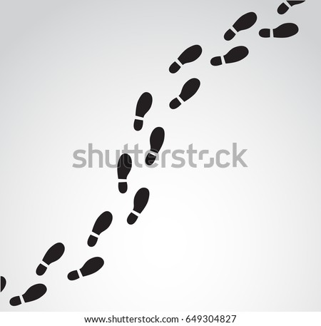 Human footprints icon isolated on white background. Vector art.