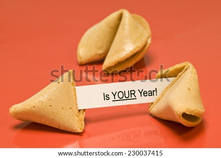 Broken Fortune Cookie Saying \' ____  Is Your Year!\'   Horizontal  Left blank for the date