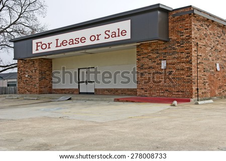 Horizontal Shot Of Empty Building Up For Sale Or Lease/ Empty Building