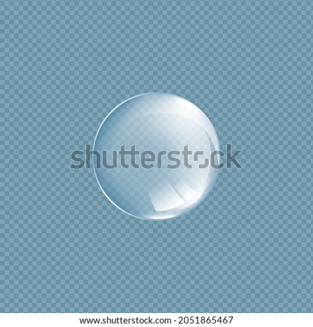 Front view of soft eye contact lens icon, realistic vector mockup illustration isolated on transparent background. Template for vision correction products packaging.