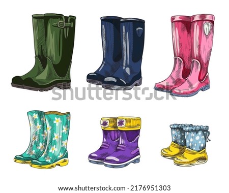 Similar – Image, Stock Photo Child with rubber boots swinging in garden