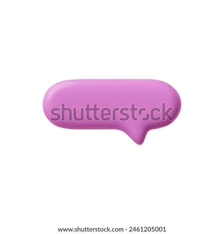 Blank pink color 3D dialog box vector illustration. Oval frame chat bubble set on a single background for social media visual themes. Concept of communication through a dialog box.