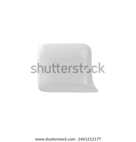 Social media 3D vector dialog box. Blank white chat bubble, square shape on isolated background for communication design. Social media communication concept