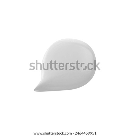 3D glossy white empty speech bubble, dialogue cloud vector illustration. Render volume rounded shape, oval text bubble. Chat message icon. 3d talking window, chatting box plasticine texture isolated