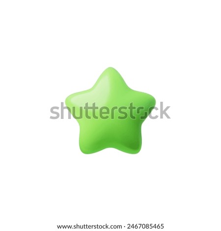 Vibrant green 3D star icon. Vector illustration of a single, glossy green star, perfect for decorative purposes or highlighting special achievements.