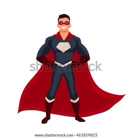 Male Superhero Cartoon Style Vector Illustration Isolated On White ...