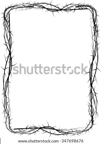 Frame Of Thorns, Background Border For The Lent Season, Graphic Element ...