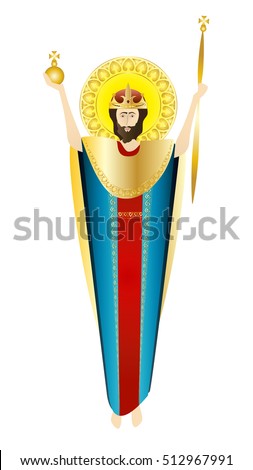 Jesus Christ the King of Universe- the risen Lord, religious illustration