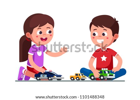 Similar – Image, Stock Photo Brother and sister playing outdoors