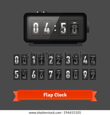 Table flap clock and number counter template plus all numbers with flips. Highly editable EPS10.