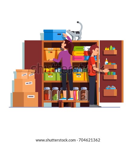 Similar – Image, Stock Photo Store room with cupboard and shelves in apartment