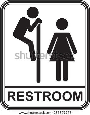 Funny Restroom Sign, All Gender, Fully Editable Vector Eps10 ...