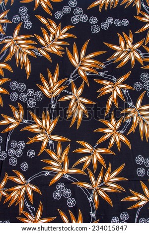 Batik design in Thailand for traditional clothes. Colorful black tone background and leaf style. For creator design illustrator.