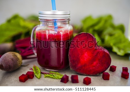 Similar – Image, Stock Photo Beetroot and fresh smoothie on wooden table