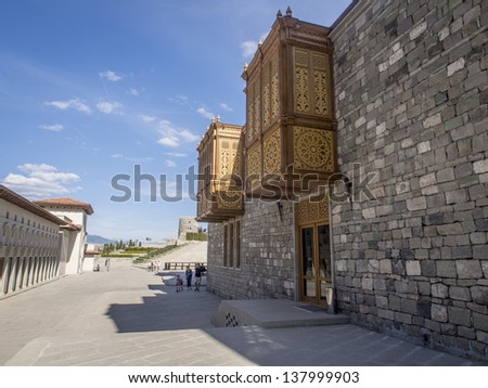 AKHALTSIKHE, GEORGIA - MAY 04: People visit the old town of Akhaltsikhe (Rabati Castle) on orthodox Holy Saturday, May 04, 2013. The castle was built in the 12th century and it was recently renovated.