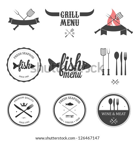 Restaurant menu design elements set