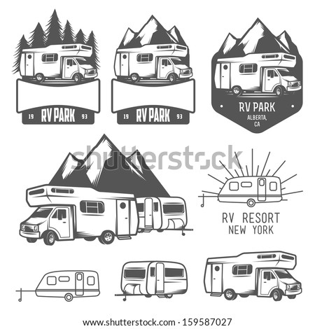 RV and caravan park badges and design elements