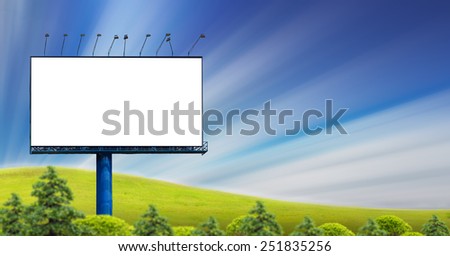 Blank billboard at park. Useful for your advertisement