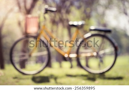 Bike blurry with bokeh in park