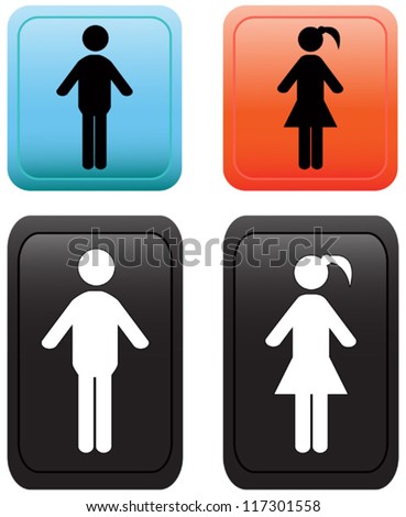 Male And Female Icons Stock Vector Illustration 117301558 : Shutterstock