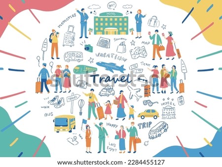 Illustration of people enjoying their travels
