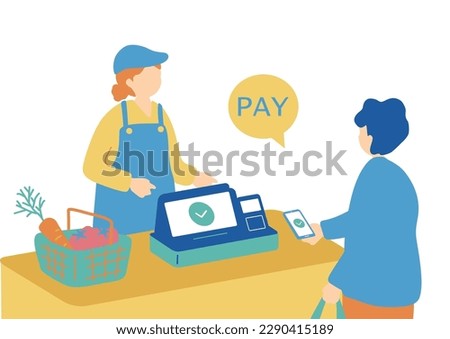 Illustrations of paying with electronic payments