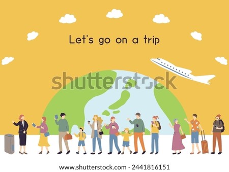 Illustration of people enjoying traveling