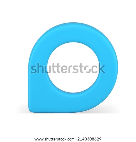 Realistic blue diagonally placed map pin location fix cyberspace address road searching application 3d icon vector illustration. Cartography direction tag pushpin transportation marker