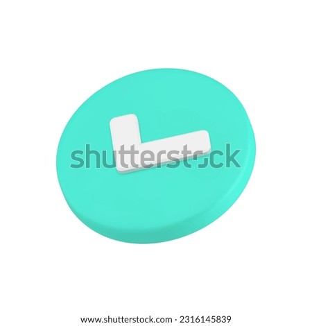 Done complete checkbox green circle button right choice acceptance 3d icon realistic vector illustration. Checkmark check box round badge choose confirmation agreement correct validation like voting