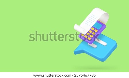 Success payment message banking application banner copy space vector illustration. Financial paying complete notification with POS terminal receipt inbox communication information