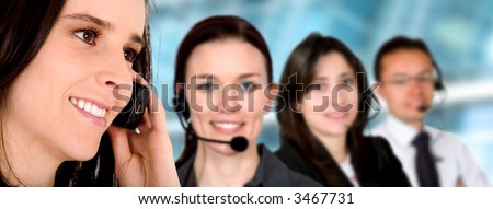 business customer service team in an office environment