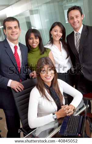 Group of business people smiling at the office