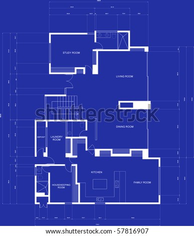 Illustration Of A House Blueprints - Architecture Concepts - 57816907 ...