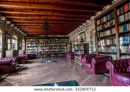 June 2, 2015.Budva.Interior library in the old town of Budva.Montenegro.