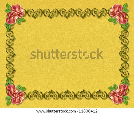 Decorative ornament with roses. An element of design for a congratulatory background.