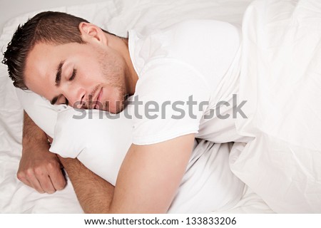 sleeping beautiful man