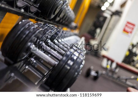 Weight Rack. Gym weights. Dumbbells. Sport lifestyle