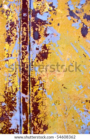 old rusty iron surface with paint stripped
